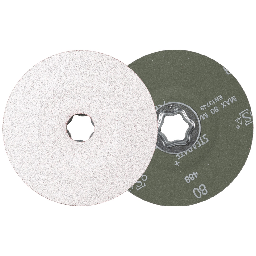 PFERD TOOLS COMBICLICK Keramikkorn Fiberscheibe Ø 125 mm CO-ALU80 für weiche NE Metalle
