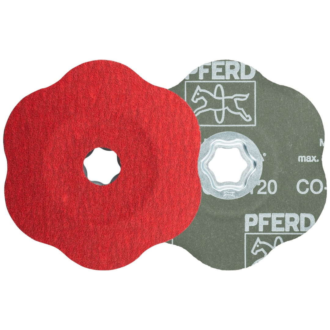 PFERD TOOLS COMBICLICK Keramikkorn Fiberscheibe Ø125mm CO-COOL120 CONTOUR für Konturen