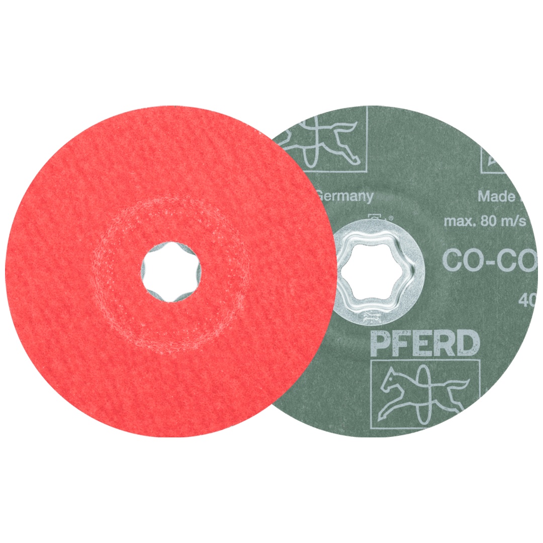 PFERD TOOLS COMBICLICK Keramikkorn Fiberscheibe Ø 125 mm CO-COOL60 für Edelstahl
