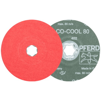 PFERD COMBICLICK Keramikkorn Fiberscheibe Ø 125 mm CO-COOL80 für Edelstahl