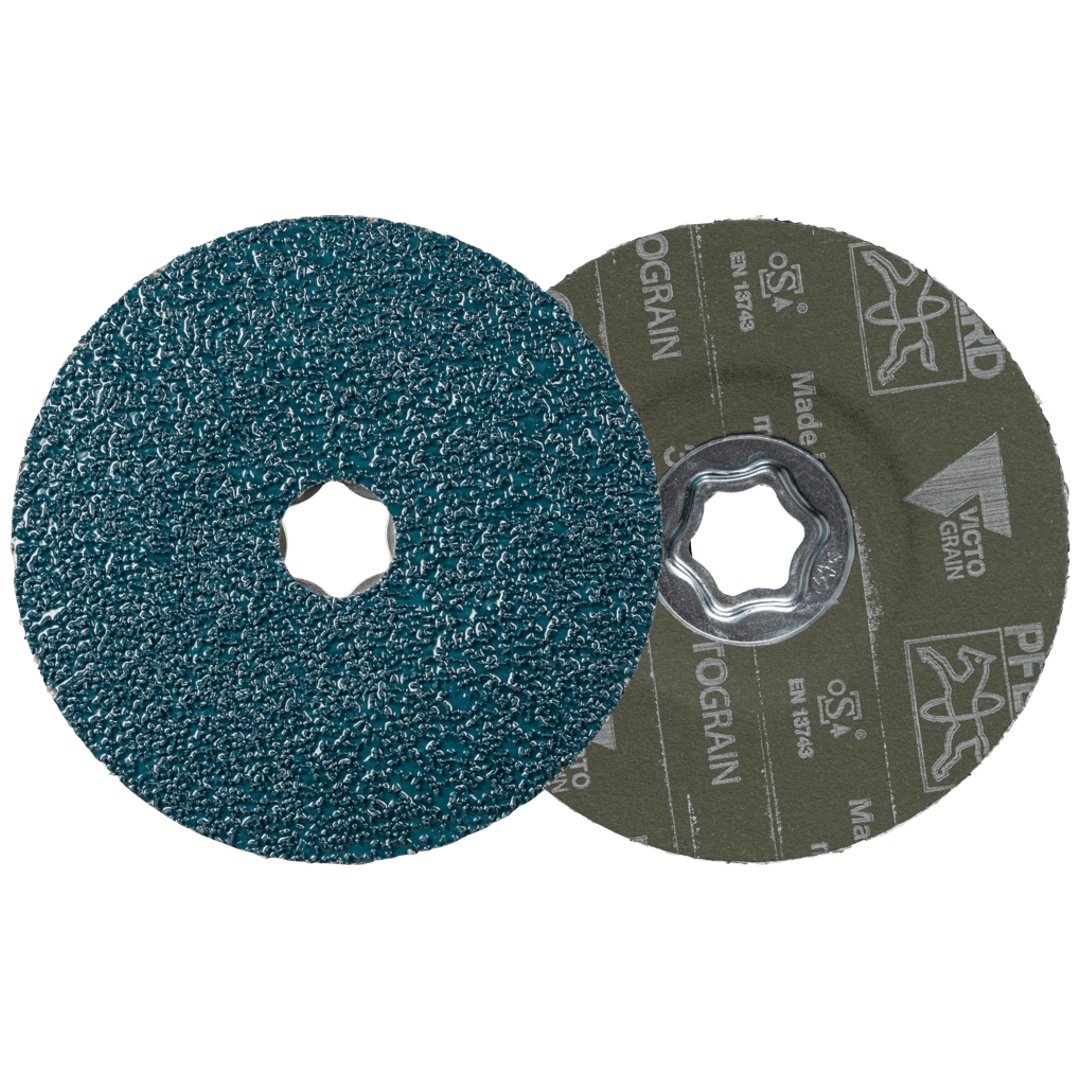 PFERD TOOLS COMBICLICK Fiberscheibe Ø 125 mm VICTOGRAIN 36 Höchstleistung auf Stahl