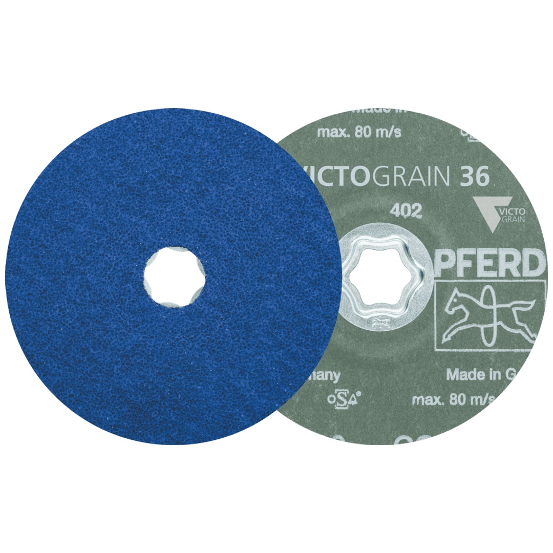 PFERD TOOLS COMBICLICK Fiberscheibe Ø 180mm VICTOGRAIN-COOL36 für Stahl und Edelstahl