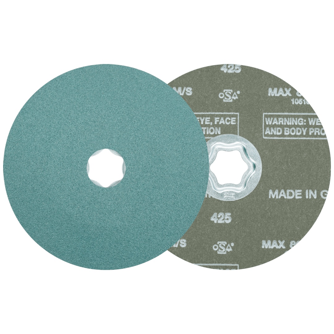 PFERD TOOLS COMBICLICK Zirkon Fiberscheibe Ø 125 mm Z120 für hohen Abtrag auf Stahl