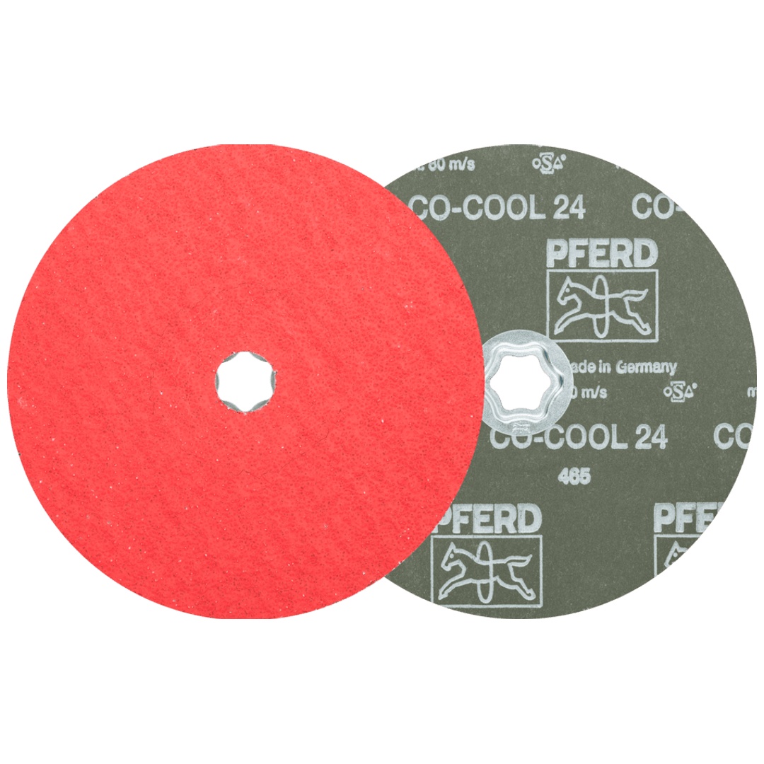 PFERD TOOLS COMBICLICK Keramikkorn Fiberscheibe Ø 180mm CO-COOL24 für Edelstahl