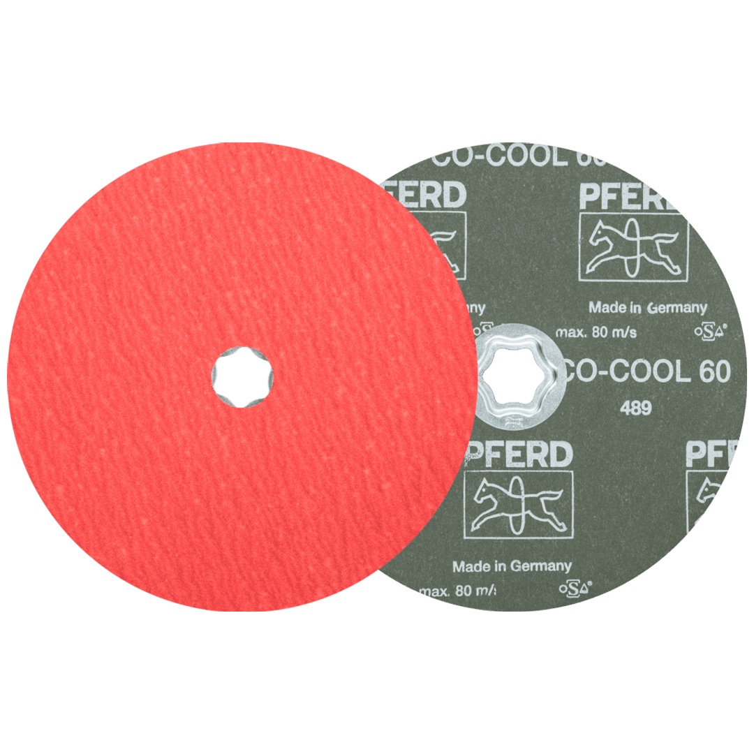 PFERD TOOLS COMBICLICK Keramikkorn Fiberscheibe Ø 180mm CO-COOL60 für Edelstahl