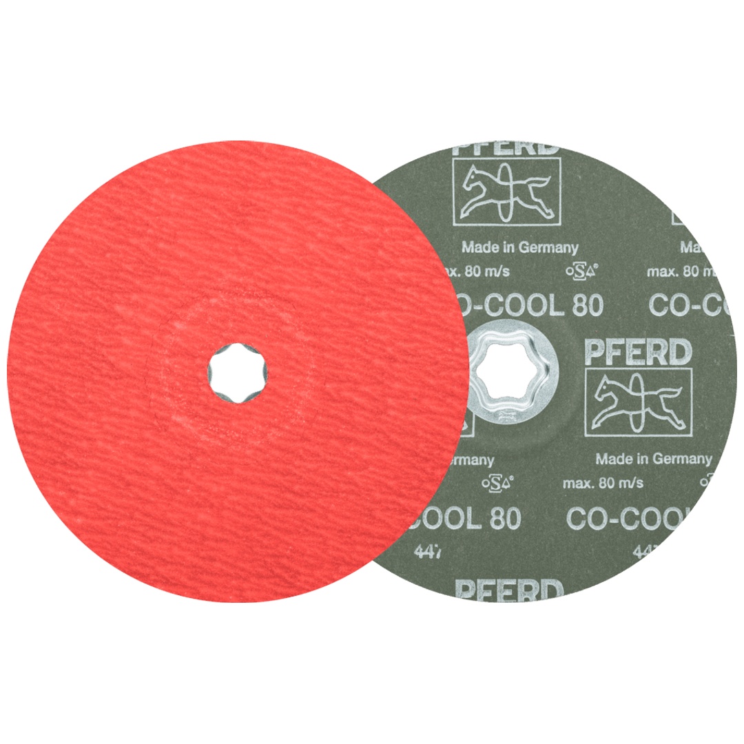 PFERD TOOLS COMBICLICK Keramikkorn Fiberscheibe Ø 180mm CO-COOL80 für Edelstahl