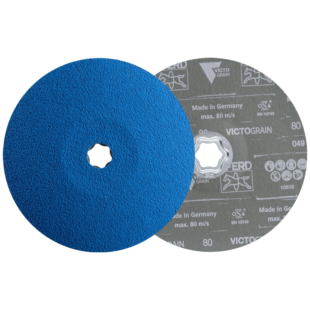 PFERD TOOLS COMBICLICK Fiberscheibe Ø 180mm VICTOGRAIN-COOL80 für Stahl und Edelstahl