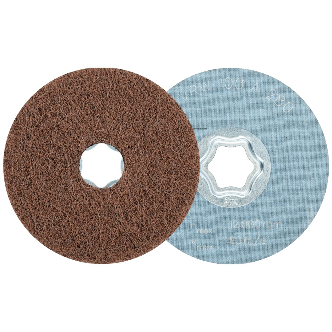 PFERD TOOLS COMBICLICK weiche Vliesronde CC Ø 100mm A280 zum reinigen und satinieren mit Winkelschleifer