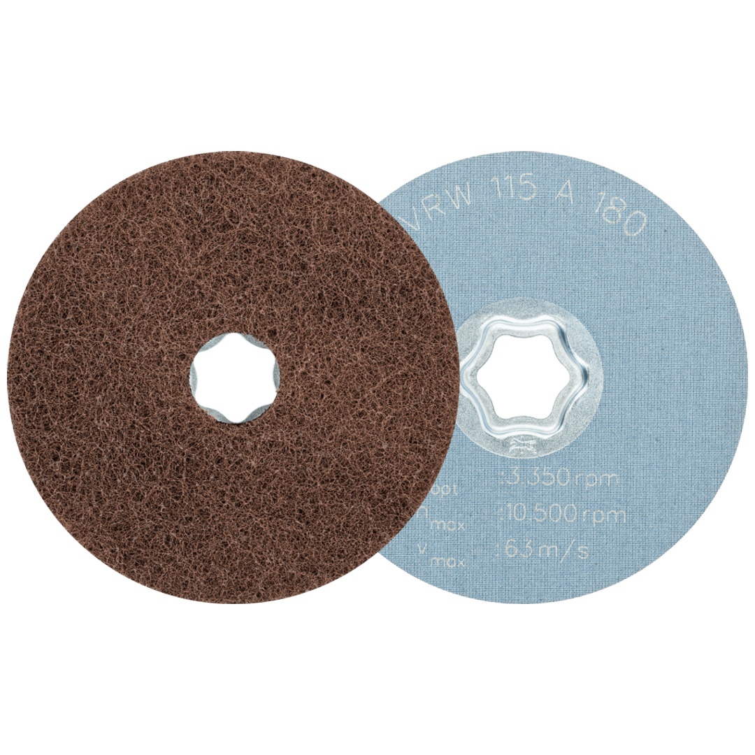 PFERD TOOLS COMBICLICK weiche Vliesronde CC Ø 115 mm A180 zum reinigen und satinieren mit Winkelschleifer