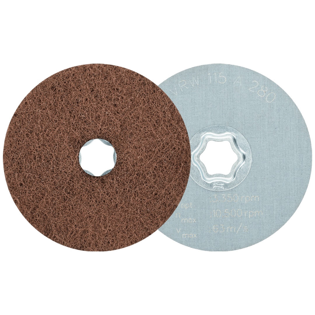 PFERD TOOLS COMBICLICK weiche Vliesronde CC Ø 115 mm A280 zum reinigen und satinieren mit Winkelschleifer