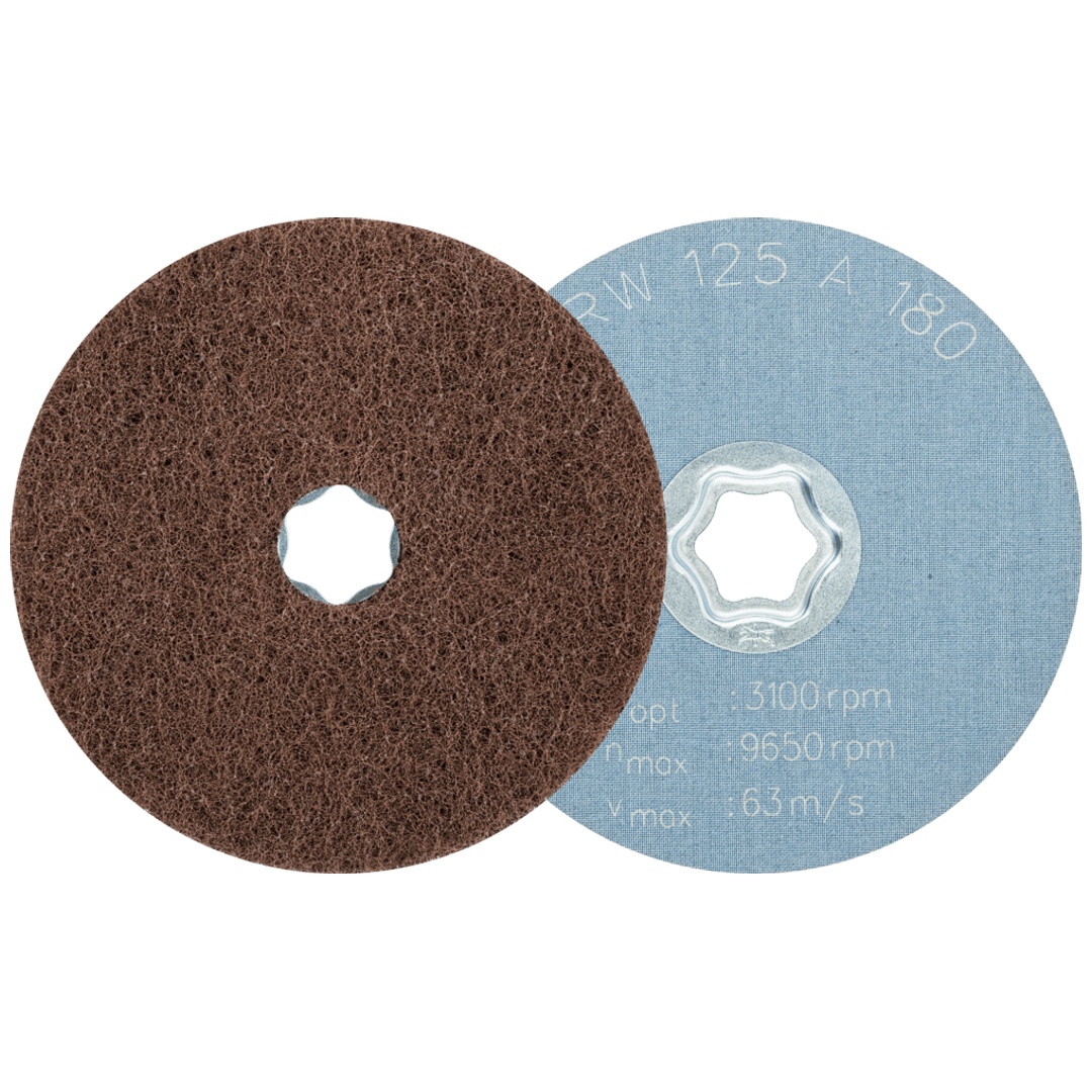 PFERD TOOLS COMBICLICK weiche Vliesronde CC Ø 125 mm A180 zum reinigen und satinieren mit Winkelschleifer