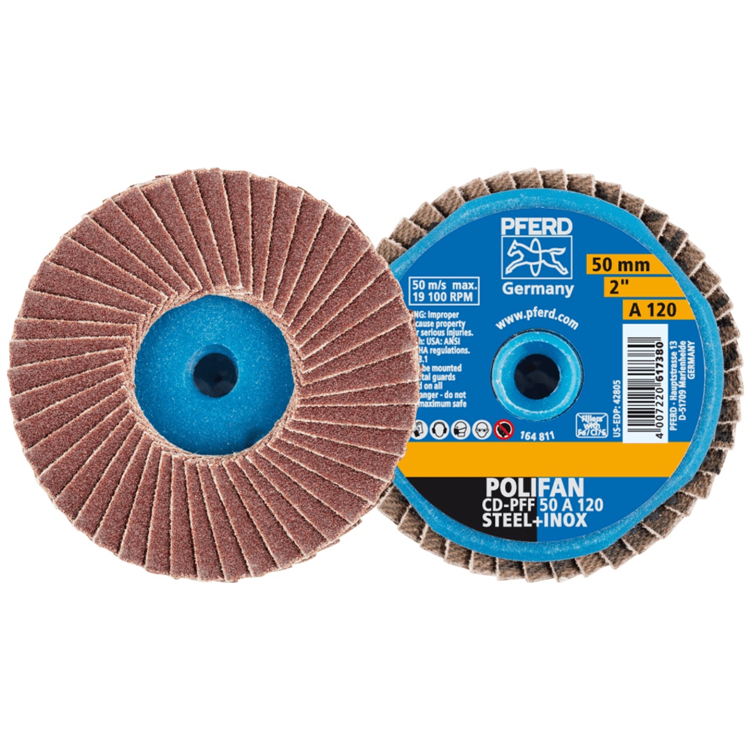 PFERD TOOLS COMBIDISC Korund Mini-POLIFAN CD Ø 50mm A120 für universelle Anwendungen