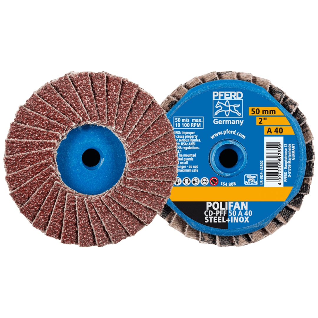 PFERD TOOLS COMBIDISC Korund Mini-POLIFAN CD Ø 50mm A40 für universelle Anwendungen