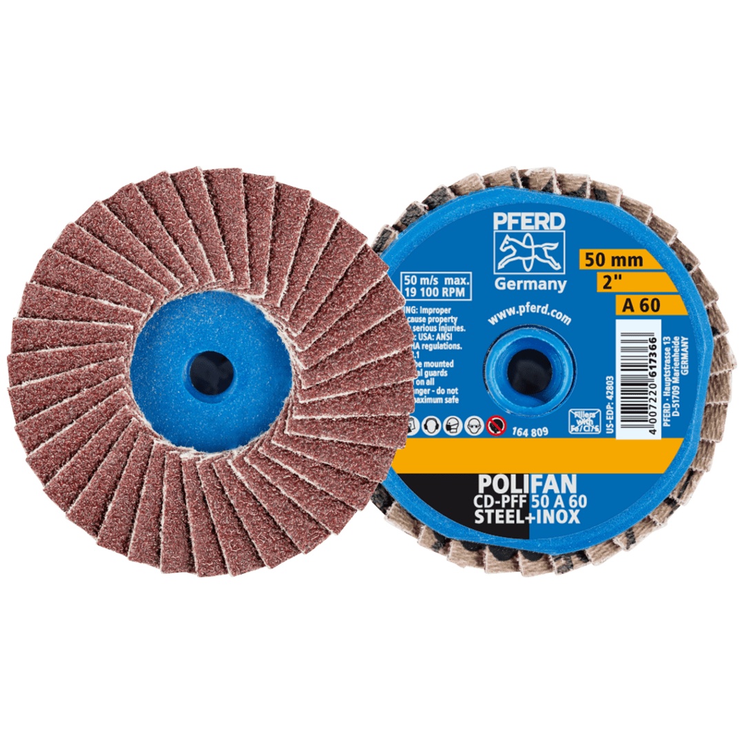 PFERD TOOLS COMBIDISC Korund Mini-POLIFAN CD Ø 50mm A60 für universelle Anwendungen