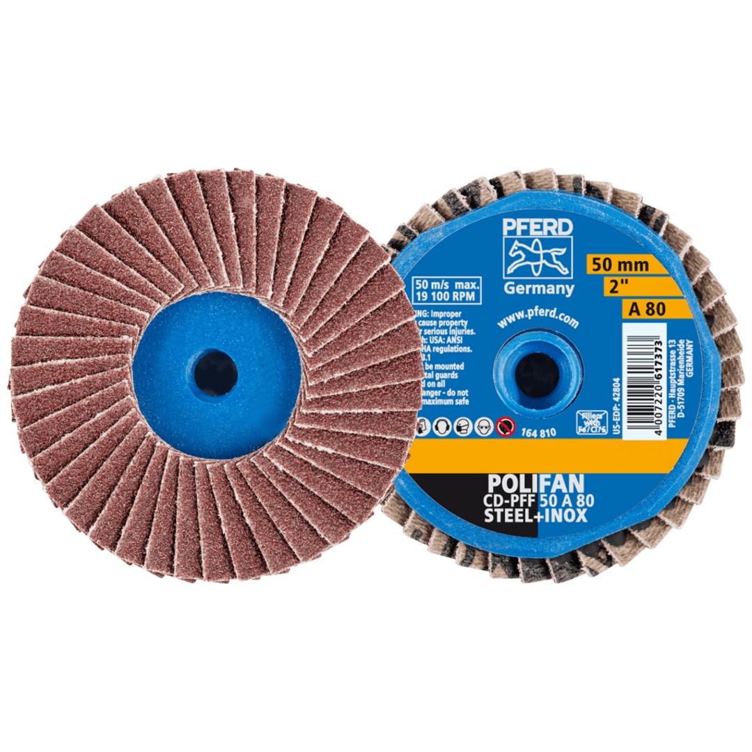 PFERD TOOLS COMBIDISC Korund Mini-POLIFAN CD Ø 50mm A80 für universelle Anwendungen