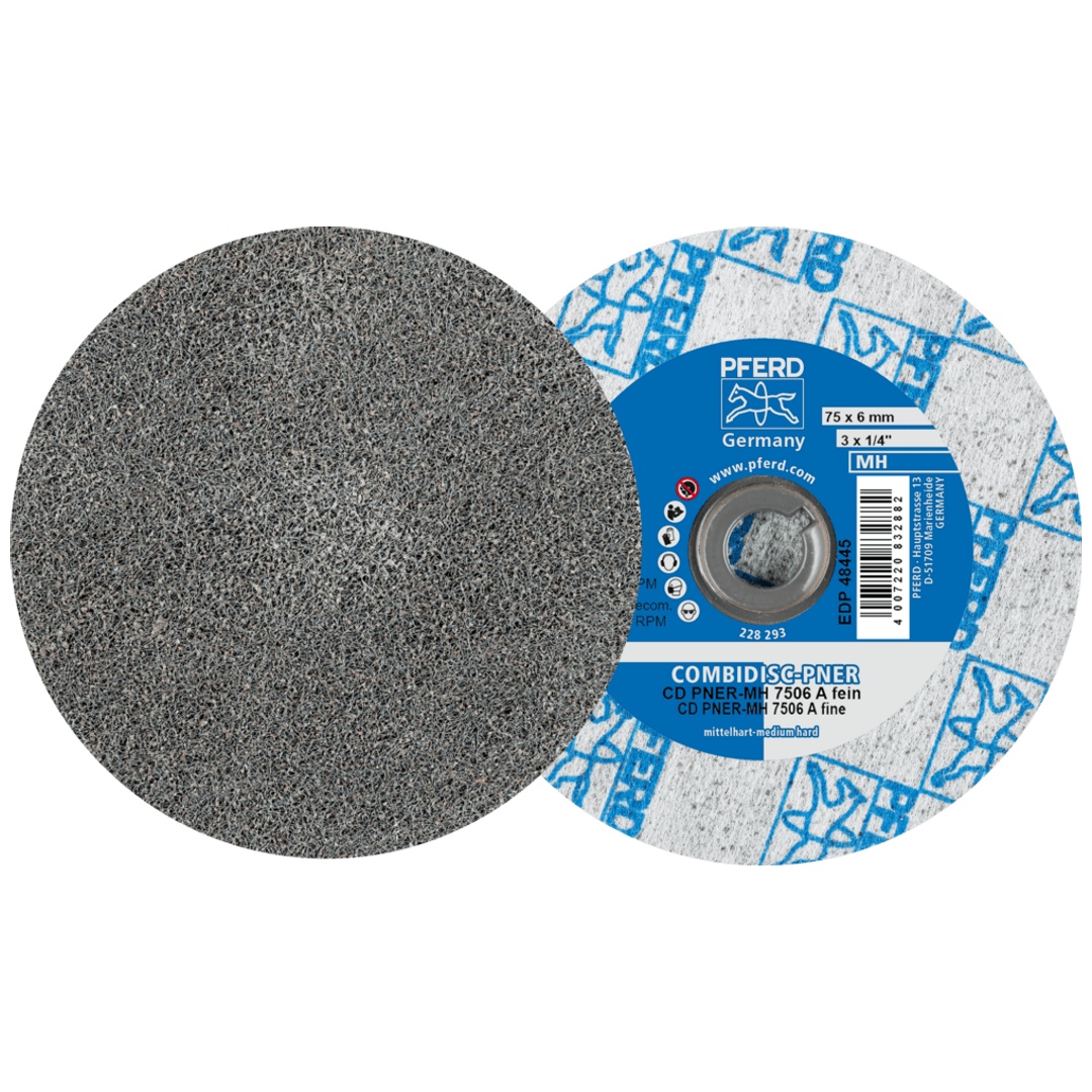 PFERD TOOLS COMBIDISC verpresste Vliesronde CD PNER Ø 75 mm Mittelhart A Fein für Finish