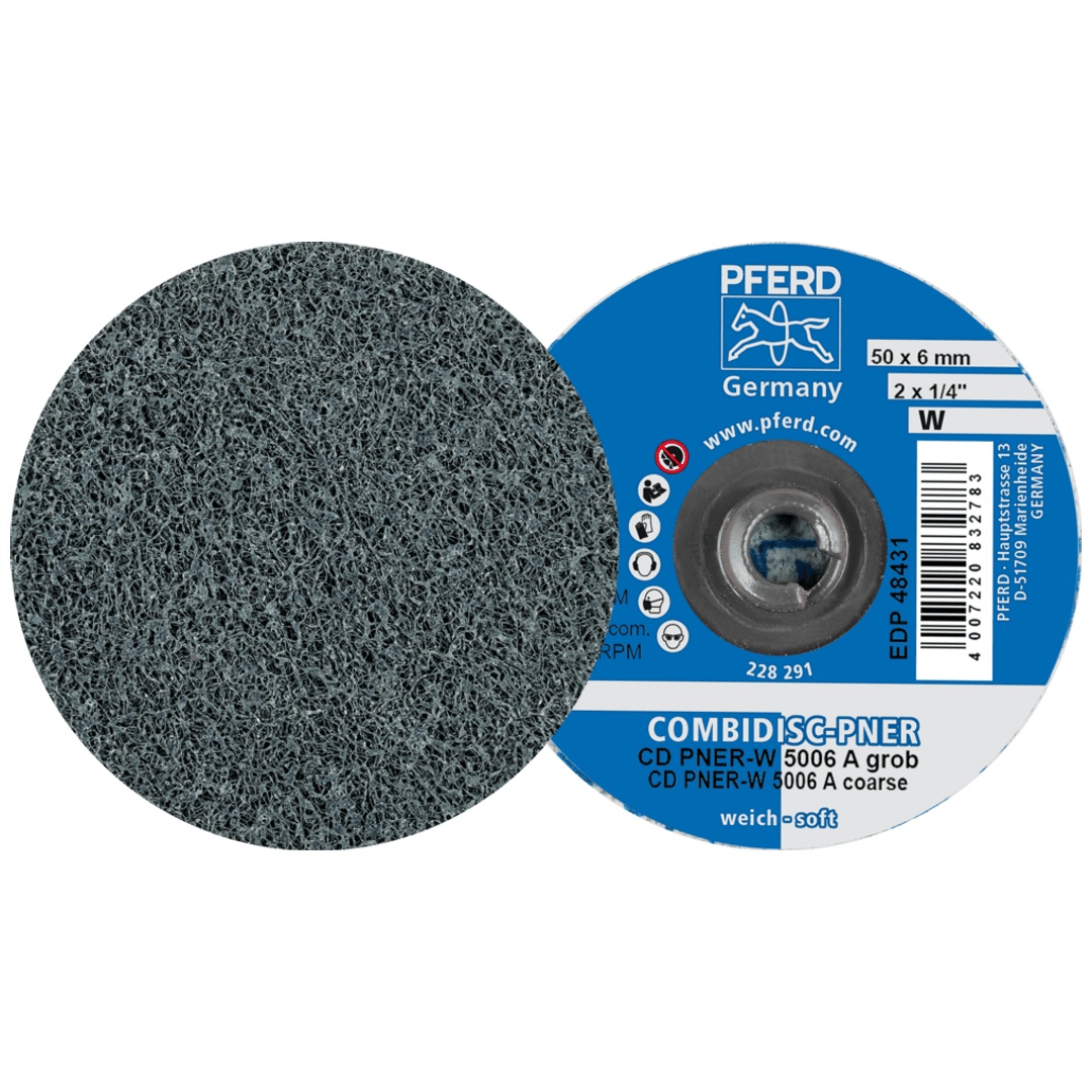 PFERD TOOLS COMBIDISC verpresste Vliesronde CC PNER Ø 50mm Weich A Grob für Finish