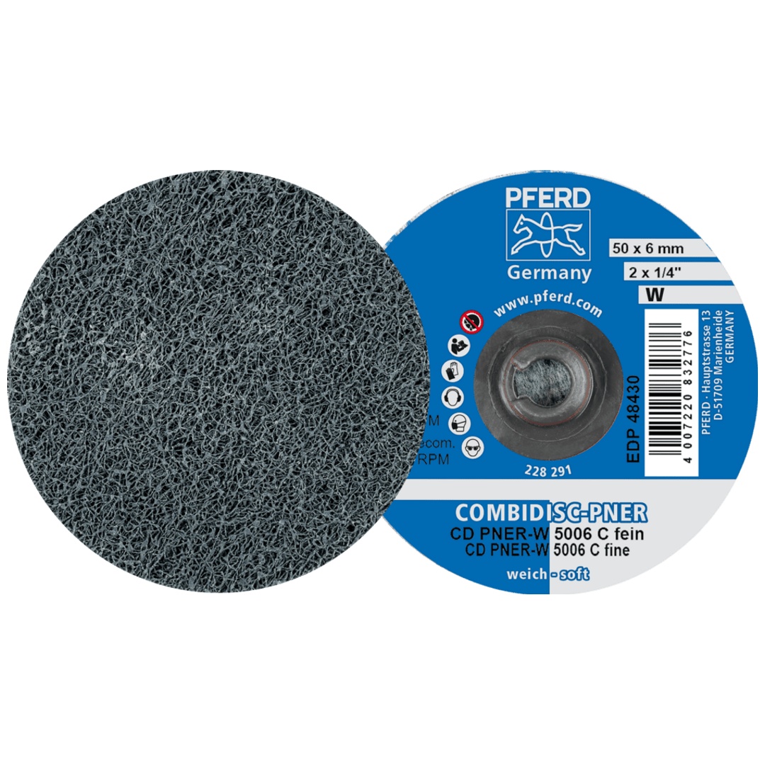 PFERD TOOLS COMBIDISC verpresste Vliesronde CD PNER Ø 50mm Weich SIC Fein für Finish