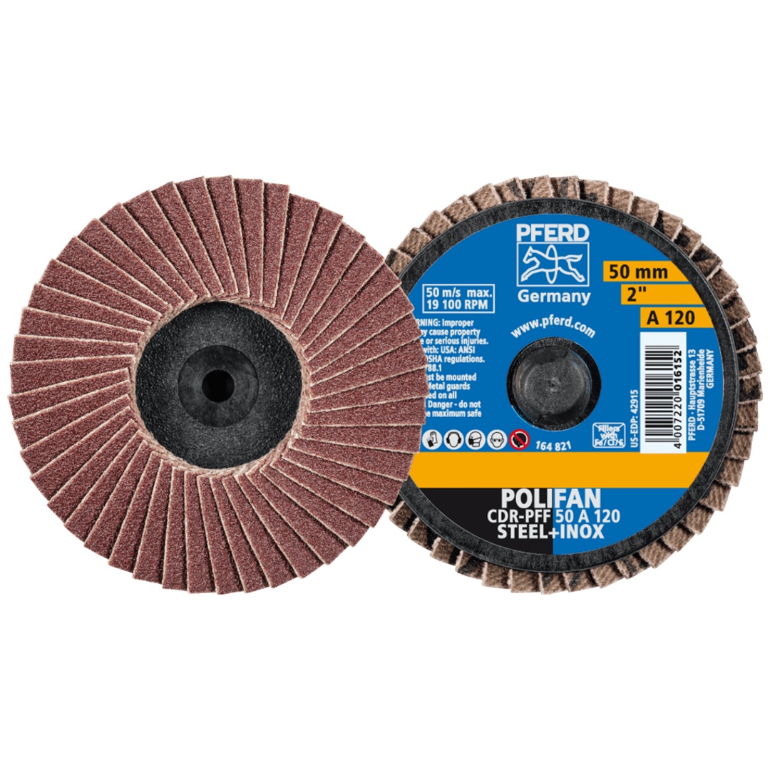PFERD TOOLS COMBIDISC Korund Mini-POLIFAN CDR Ø 50mm A120 für universelle Anwendungen