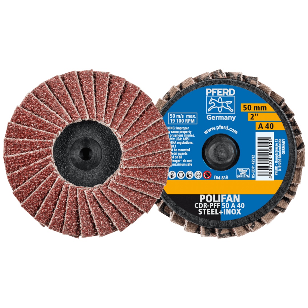 PFERD TOOLS COMBIDISC Korund Mini-POLIFAN CDR Ø 50mm A40 für universelle Anwendungen