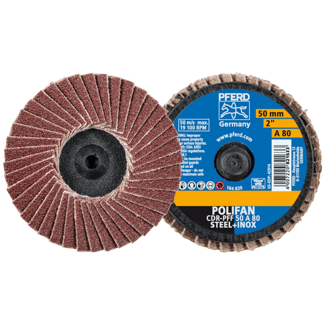 PFERD TOOLS COMBIDISC Korund Mini-POLIFAN CDR Ø 50mm A80 für universelle Anwendungen