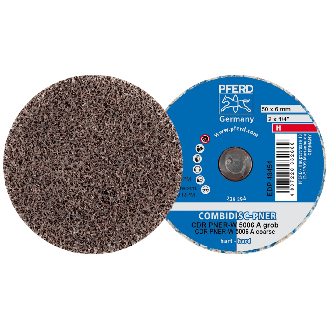 PFERD TOOLS COMBIDISC verpresste Vliesronde CDR PNER Ø 50mm Hart A Grob für Finish