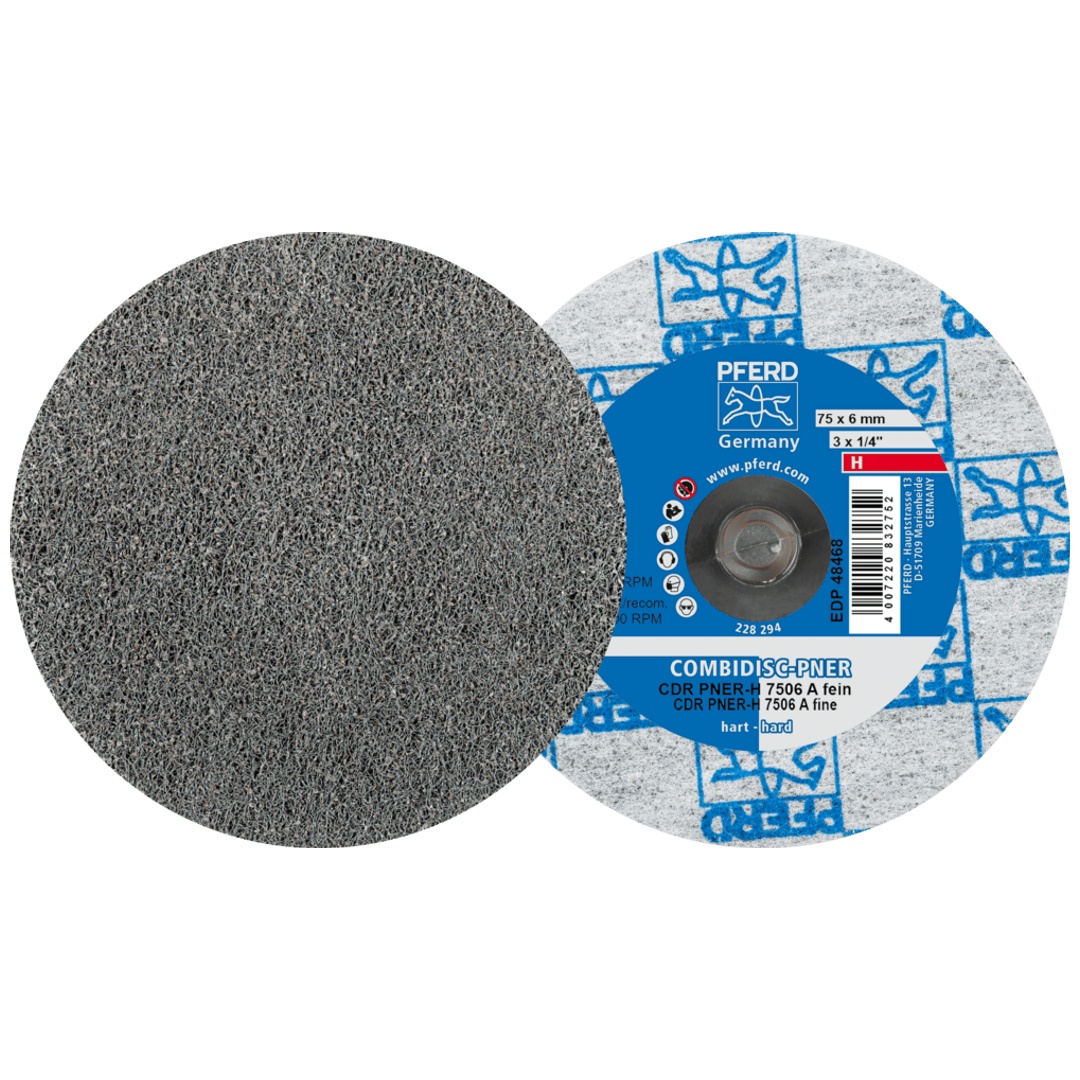 PFERD TOOLS COMBIDISC verpresste Vliesronde CDR PNER Ø 75 mm Hart A Fein für Finish