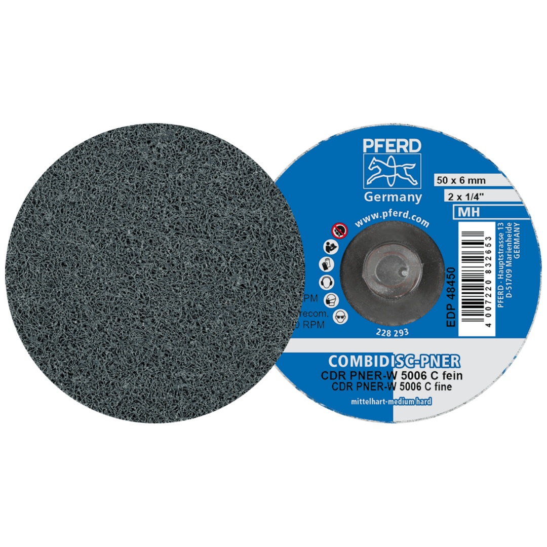 PFERD TOOLS COMBIDISC verpresste Vliesronde CDR PNER Ø 50mm Mittehart SIC Fein für Finish