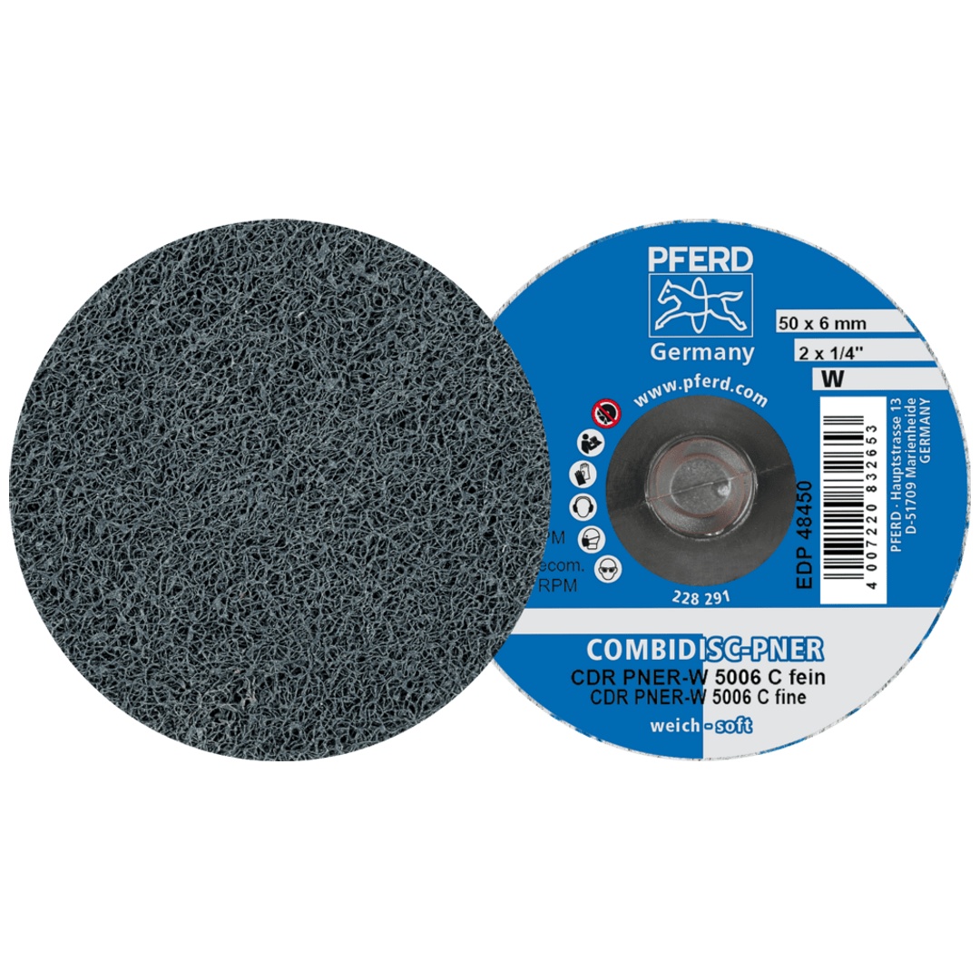 PFERD TOOLS COMBIDISC verpresste Vliesronde CDR PNER Ø 50mm Weich SIC Fein für Finish