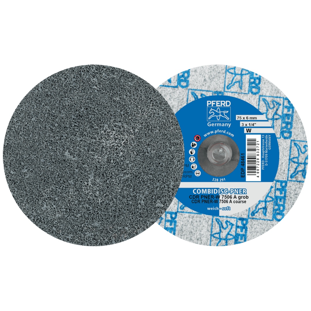 PFERD TOOLS COMBIDISC verpresste Vliesronde CDR PNER Ø 75 mm Weich A Grob für Finish