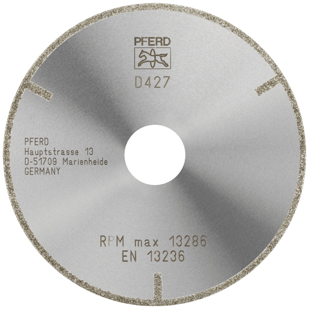 PFERD TOOLS Diamant-Trennscheibe D1A1R 115x2,0x22,23 mm D427 (grob) mit Schutzsegment für GFK/CFK