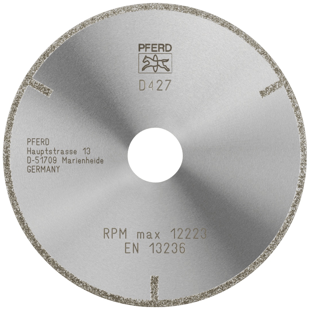 PFERD TOOLS Diamant-Trennscheibe D1A1R 125x2,0x22,23 mm D427 (grob) mit Schutzsegment für GFK/CFK