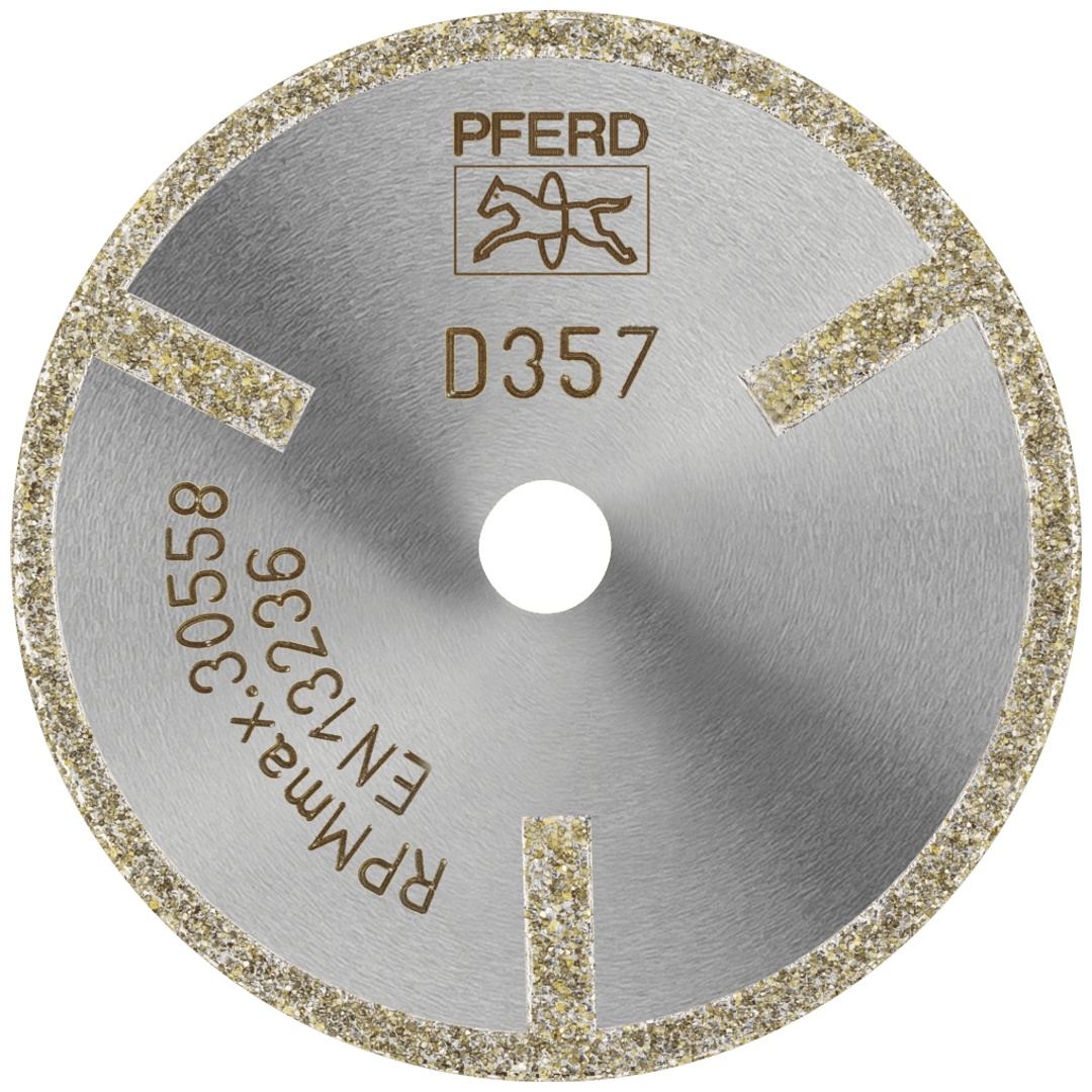 PFERD TOOLS Diamant-Trennscheibe D1A1R 50x2,0x10,0mm D357 (grob) mit Schutzsegment für GFK/CFK