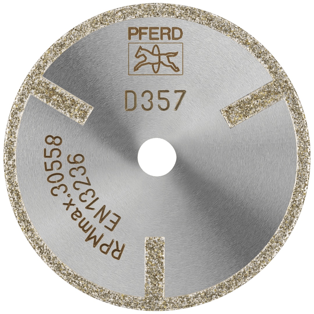 PFERD TOOLS Diamant-Trennscheibe D1A1R 50x2,0x6,0mm D357 (grob) mit Schutzsegment für GFK/CFK