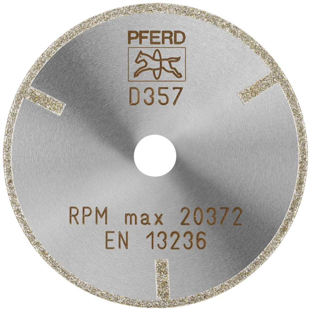PFERD TOOLS Diamant-Trennscheibe D1A1R 75x2,0x10,0mm D357 (grob) mit Schutzsegment für GFK/CFK