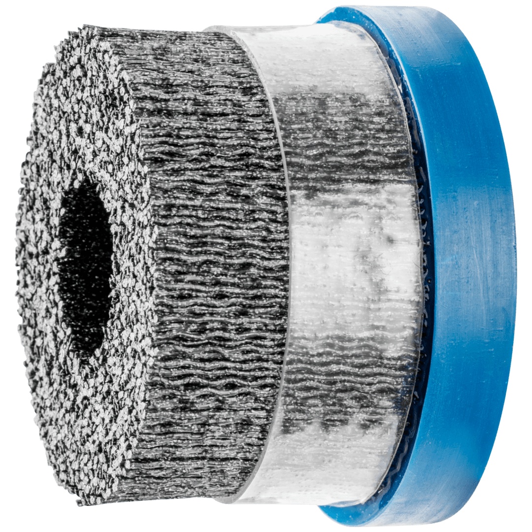 PFERD TOOLS COMPOSITE Tellerbürste DBUR Ø 76x22,2 mm Bohrung Keramik-Filament-Ø 1,10mm Korn 120 stationär