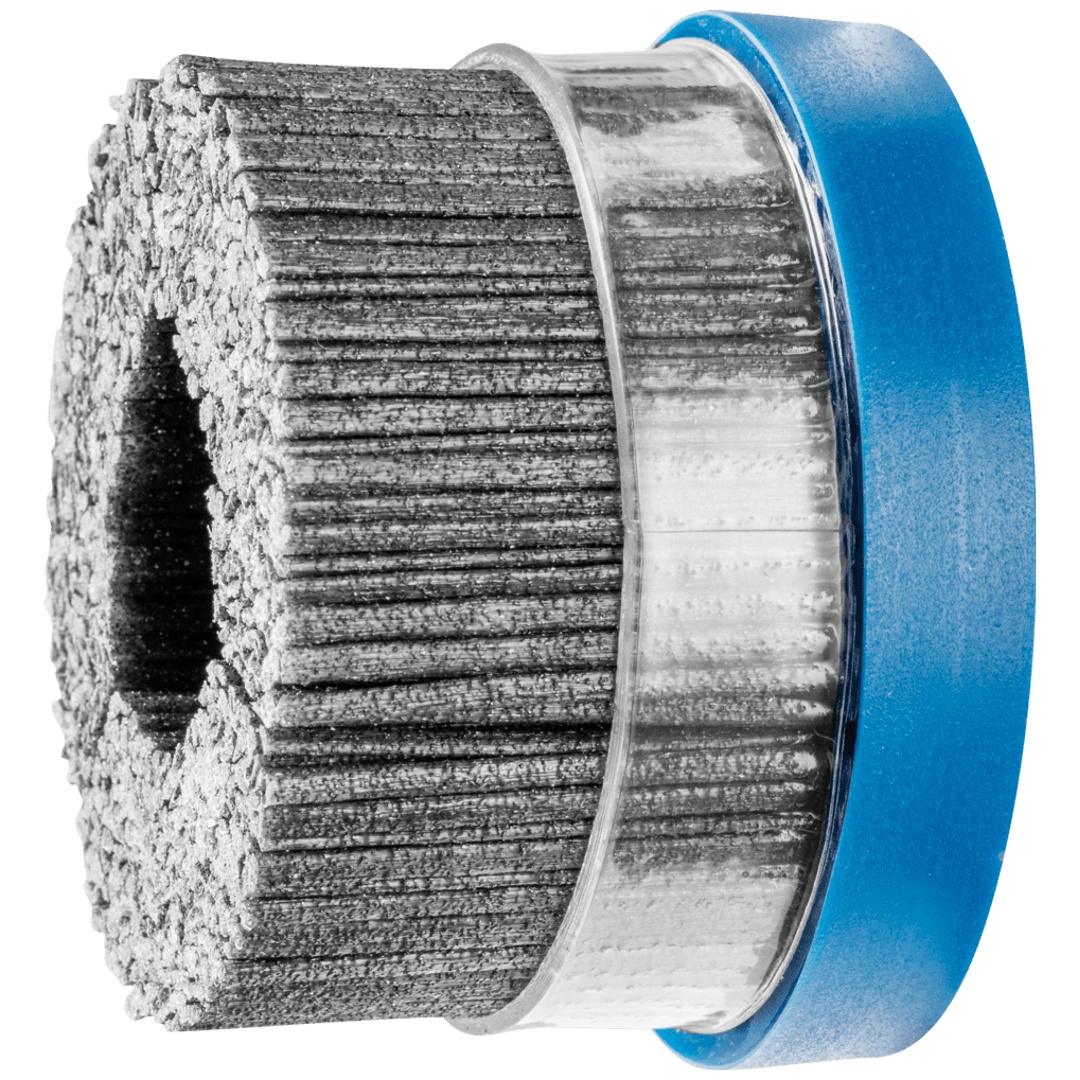 PFERD TOOLS COMPOSITE Tellerbürste DBUR Ø 76x22,2 mm Bohrung SiC-Filament-Ø 1,14 mm Korn 80 stationär