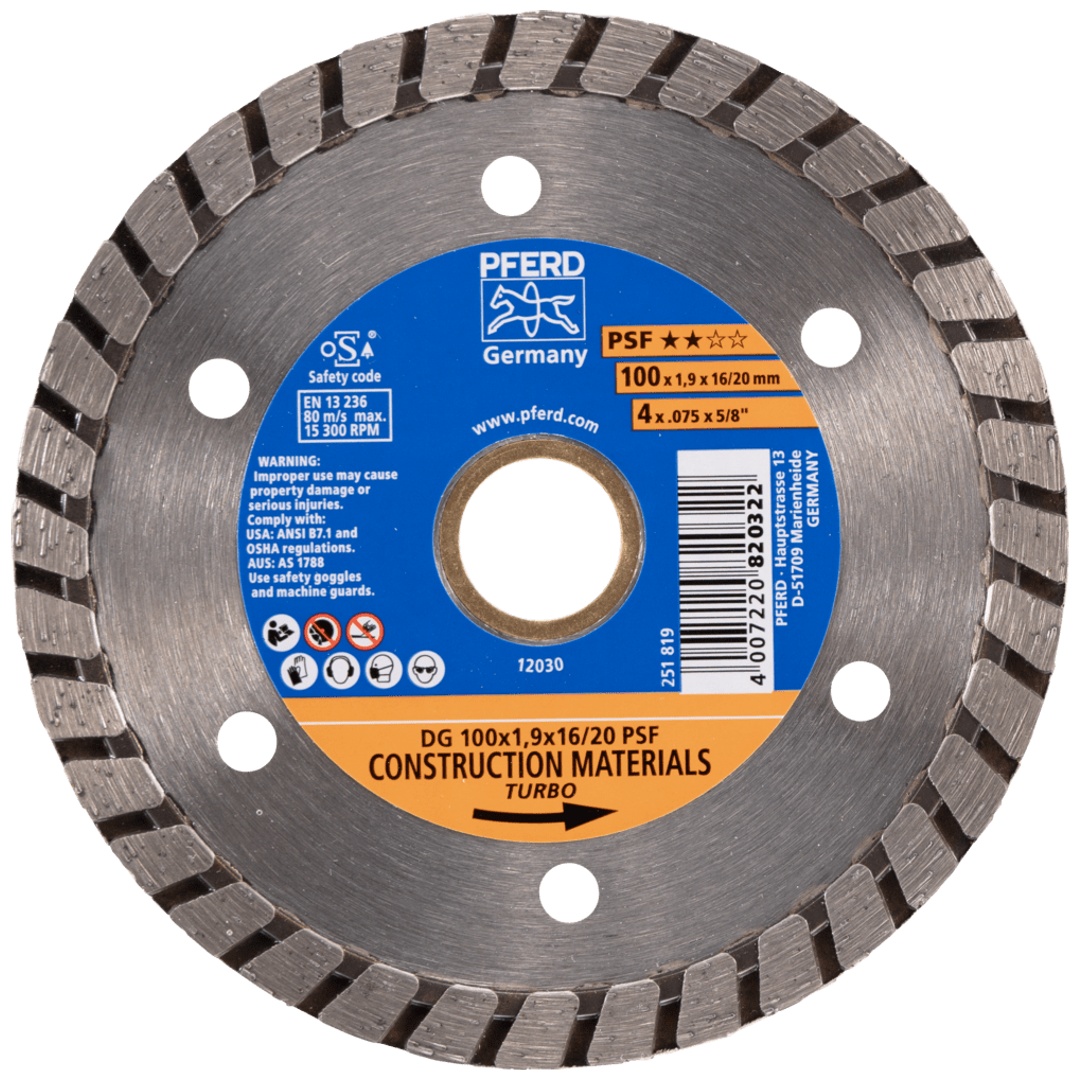 PFERD TOOLS Diamant-Trennscheibe DG 100x1,9x16/20 mm START z. Trennen v. Stein/Beton,hohe Schnittqualität