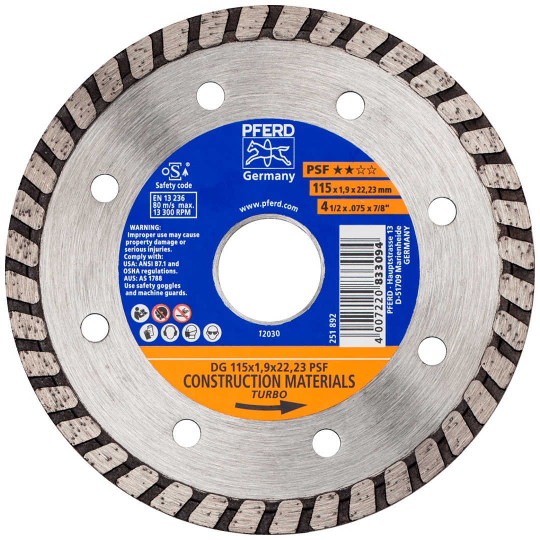 PFERD TOOLS Diamant-Trennscheibe DG 115x1,9x22,23 mm START z. Trennen v. Stein/Beton,hohe Schnittqualität