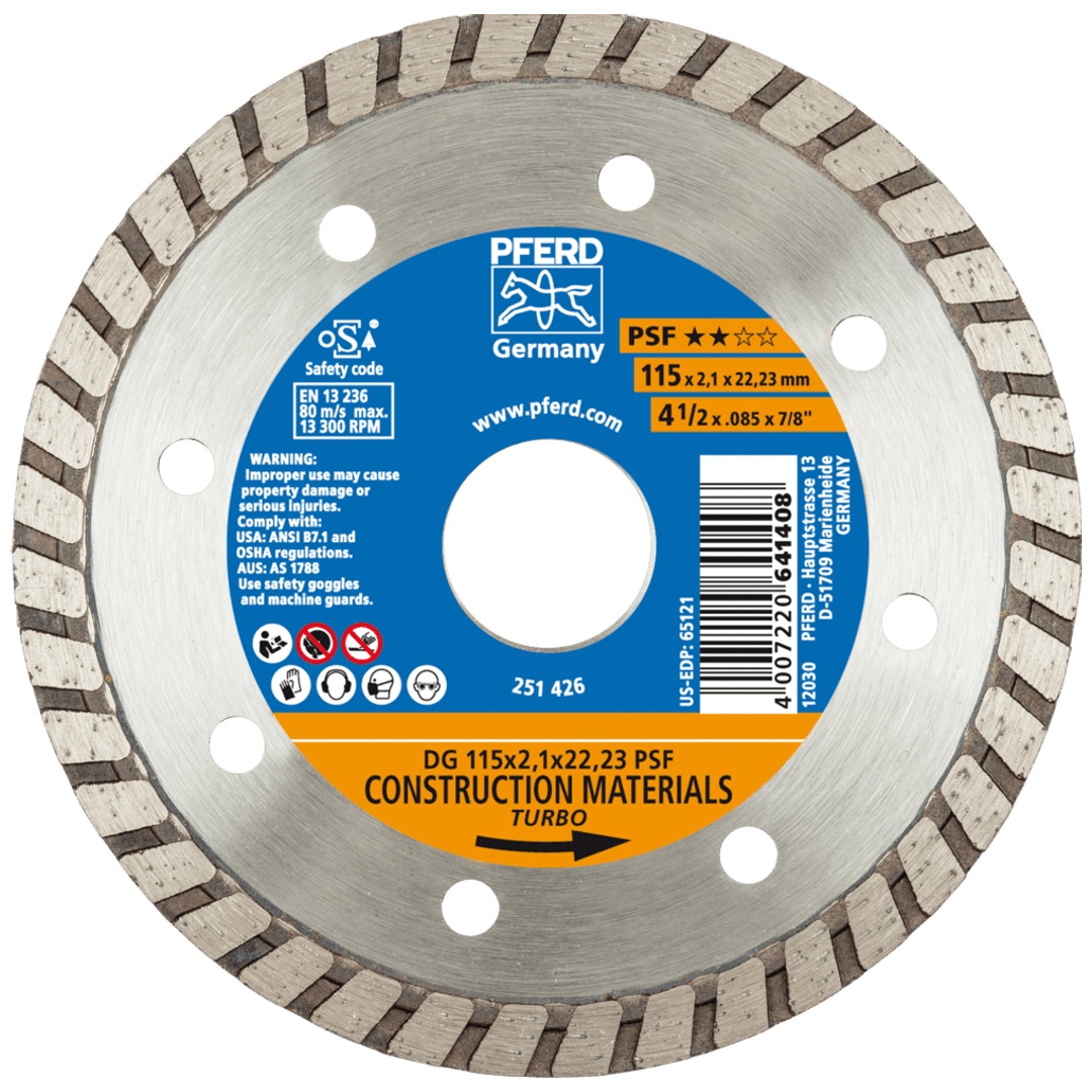 PFERD TOOLS Diamant-Trennscheibe DG 115x2,1x22,23 mm PSF z. Trennen v. Stein/Beton,hohe Schnittqualität