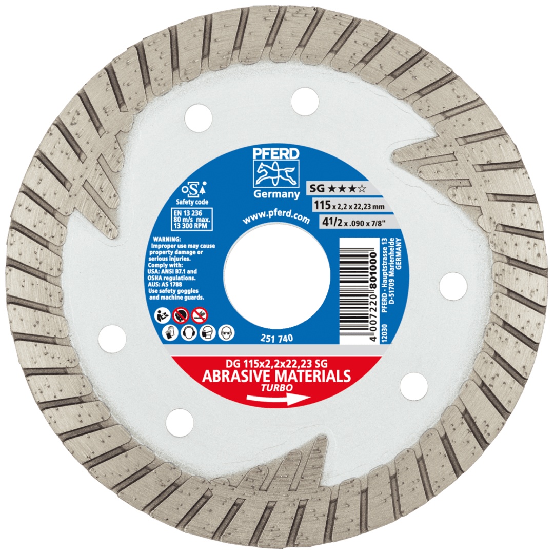 PFERD TOOLS Diamant-Trennscheibe DG 115x2,2x22,23 mm SG z. Trennen v. Stein/Beton,hohe Schnittqualität