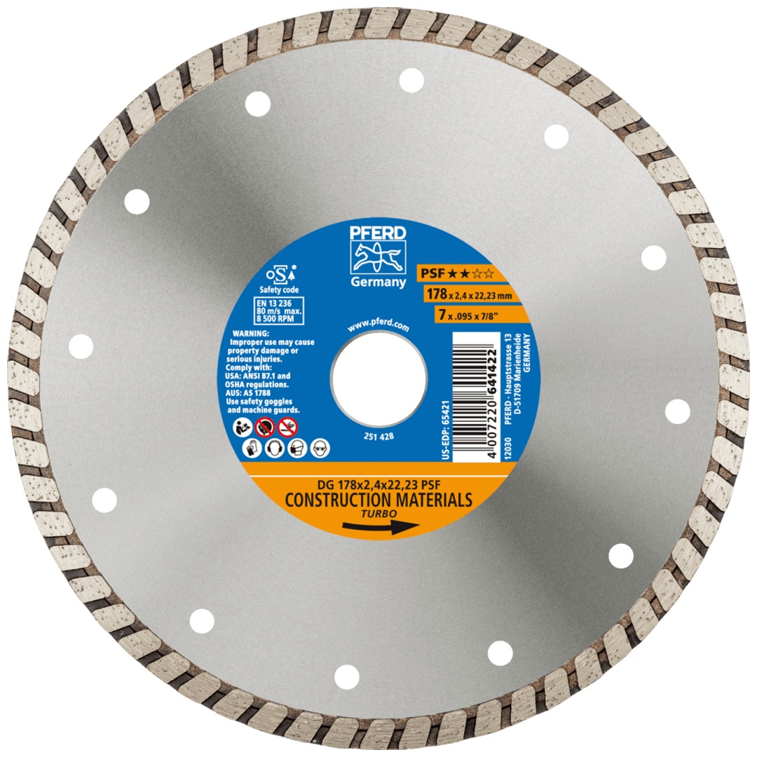 PFERD TOOLS Diamant-Trennscheibe DG 178x2,4x22,23 mm PSF z. Trennen v. Stein/Beton,hohe Schnittqualität