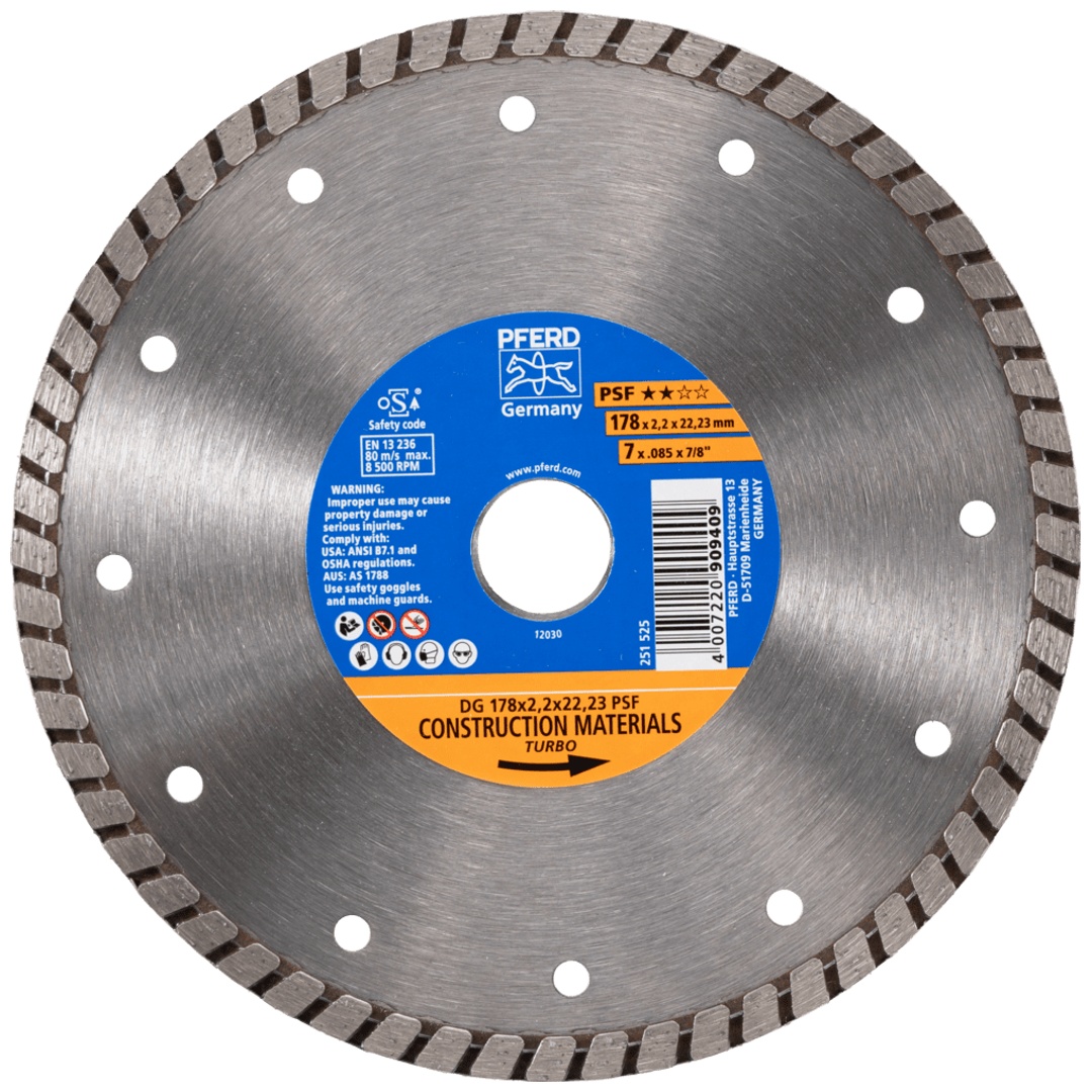 PFERD TOOLS Diamant-Trennscheibe DG 178x2,2x22,23 mm START z. Trennen v. Stein/Beton,hohe Schnittqualität