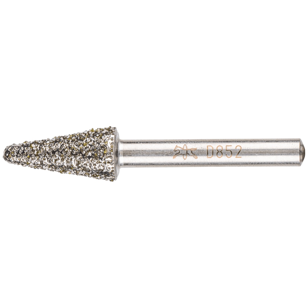 PFERD TOOLS Diamant-Schleifstift Kegel 12x25x6 mm D852 zum Schleifen von Grau-und Sphäroguss