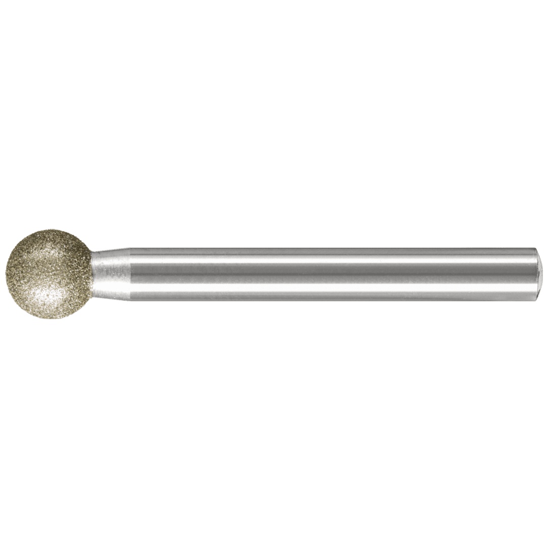 PFERD TOOLS Diamant-Schleifstift Kugel Ø10,0mm Schaft-Ø6 mm D126 (mittel) zum Gravieren und Entgraten
