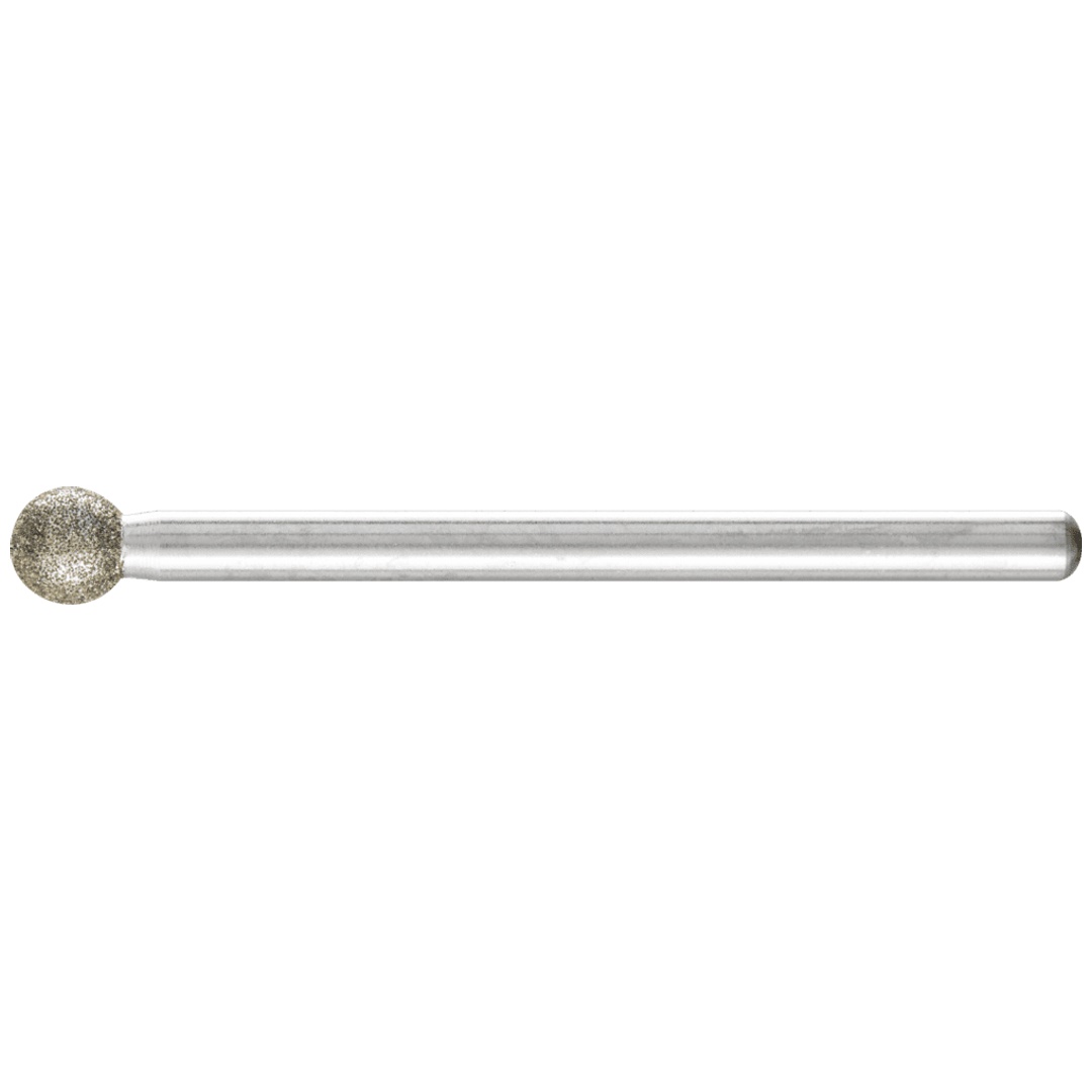PFERD TOOLS Diamant-Schleifstift Kugel Ø5,0mm Schaft-Ø3 mm D126 (mittel) zum Gravieren und Entgraten