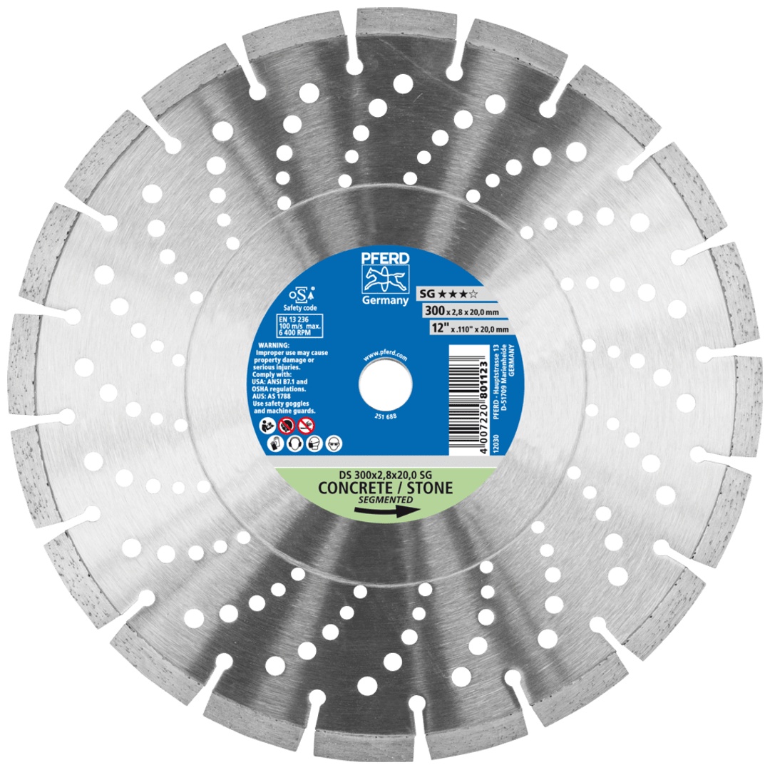 PFERD TOOLS Diamant-Trennscheibe DS 300x2,8x20,0mm SG für schnelles Trennen von Stein und Beton