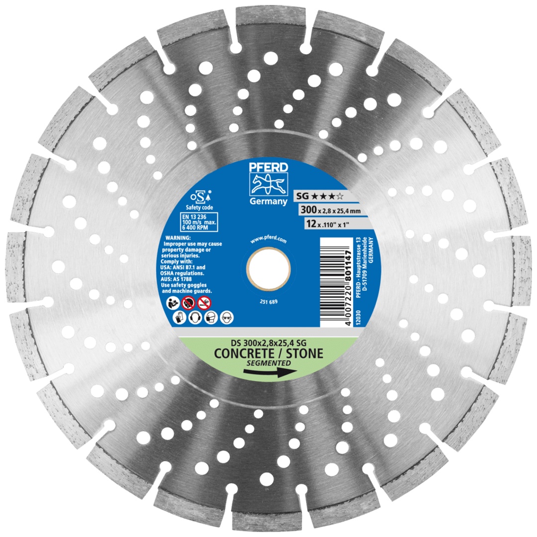 PFERD TOOLS Diamant-Trennscheibe DS 300x2,8x25,4 mm SG für schnelles Trennen von Stein und Beton