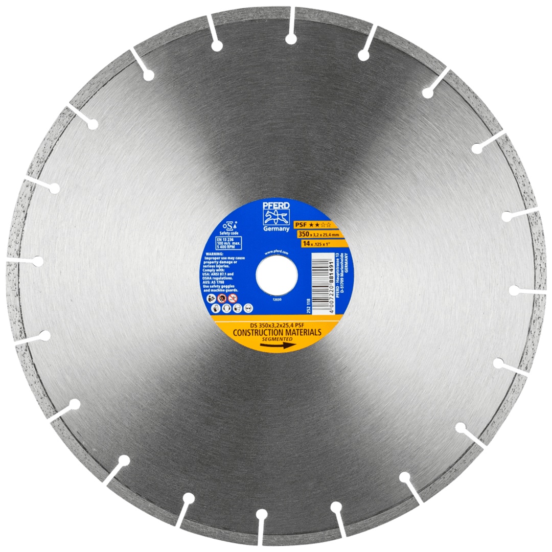 PFERD TOOLS Diamant-Trennscheibe DS 350x3,2x25,4 mm PSF für schnelles Trennen von Stein und Beton