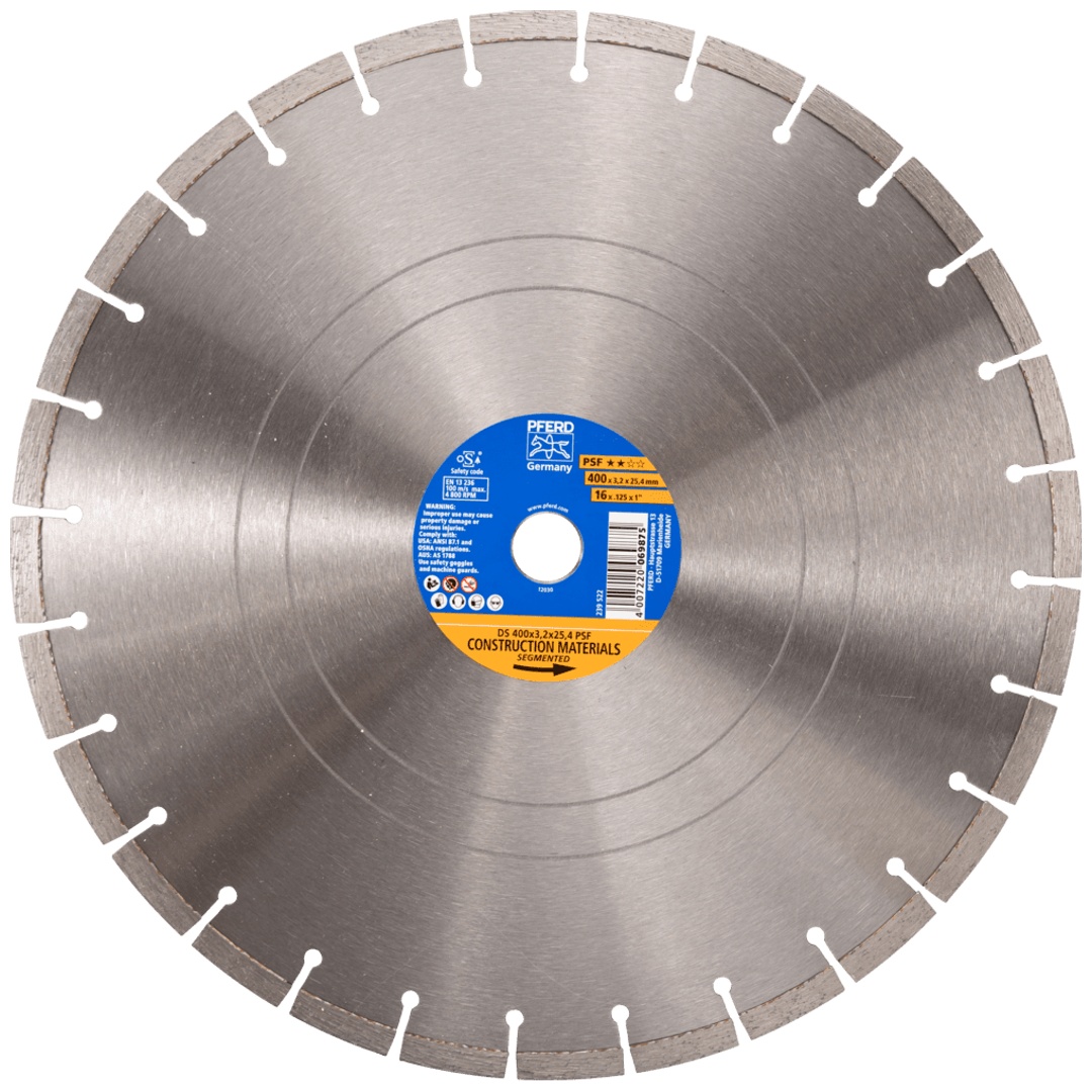 PFERD TOOLS Diamant-Trennscheibe DS 400x3,2x25,4 mm PSF für schnelles Trennen von Stein und Beton